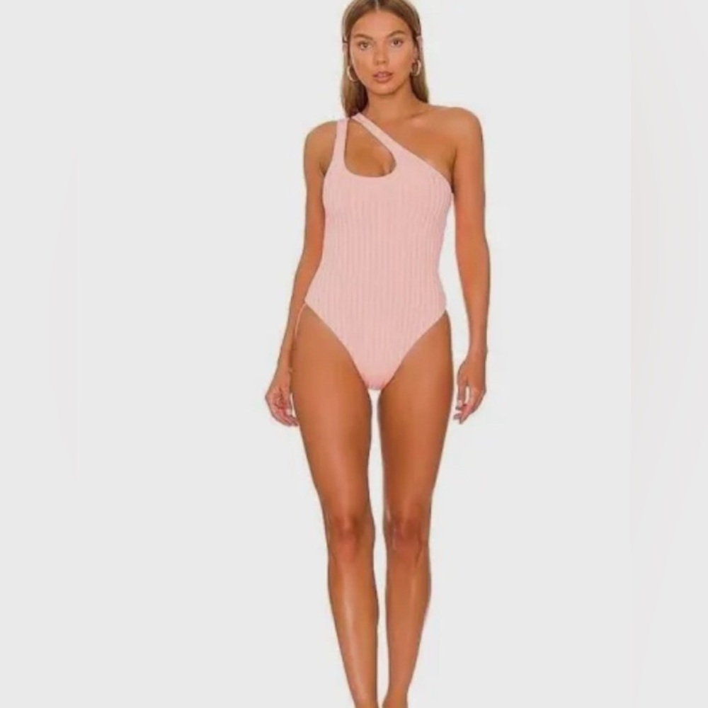 Lspace Phoebe NWT Swimsuit Striped Crystal Pink & Lemon Drop Sz Sm